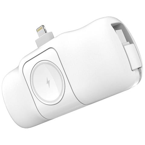 Mini Powerbank Wf16 C Con Cavo E Caricabatterie Per Apple Watch - Bianco - Foto 2