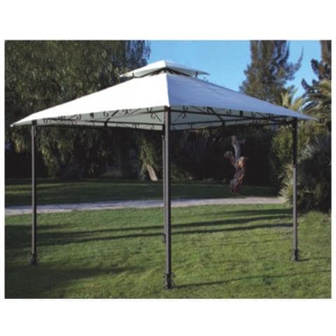 Gazebo In Acciaio Verniciato Copertura Poliestere Colore Beige 300x300 Cm - Foto 5