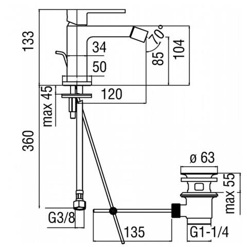 Miscelatore Bidet Monoforo Nobili Up Up94119/1cr, Cromo - Foto 2