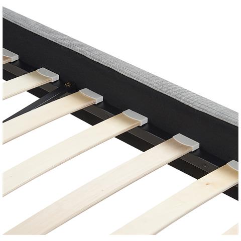 Letto Sfoderabile In Tessuto Grigio Chiaro 160 X 200 Cm Fitou - Foto 20