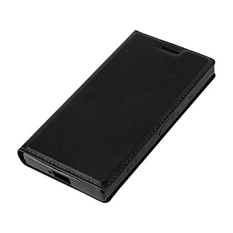 Custodia Compatibile Con Sony Xperia Xz1 Compact In Nero Di Notte - Coperchio Protettiva Con Chiusura Magnetica, Funzione Stand E Tasca Per Le Carte - Foto 2