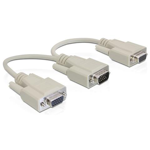 VGA / 2 x VGA, VGA, 2 x VGA, Maschio / femmina, Beige, 0,2m - Foto 1
