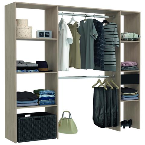 Elysee Armadio In Legno, 6 Ripiani, 1 Cassetto, 2 Armadi: 198x40x180 - Foto 5