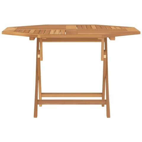 Tavolo da Giardino Pieghevole Grigio 110x110x75cm Massello Teak - Foto 7