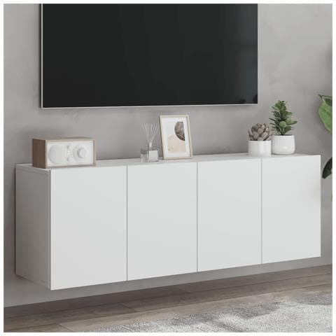 Mobili Tv A Parete 2pz Bianchi 60x30x41 Cm - Foto 1