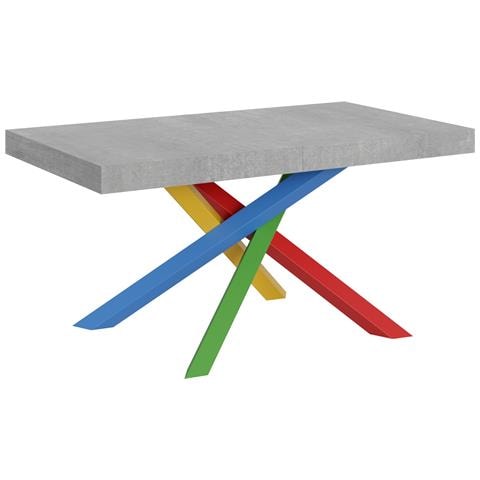Tavolo Allungabile 90x160/420 Cm Volantis Telaio Gambe 4 Colori (b) - Cemento - Foto 6