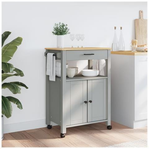 Carrello Da Cucina Monza 60x40x90 Cm In Legno Massello Di Pino - Foto 3