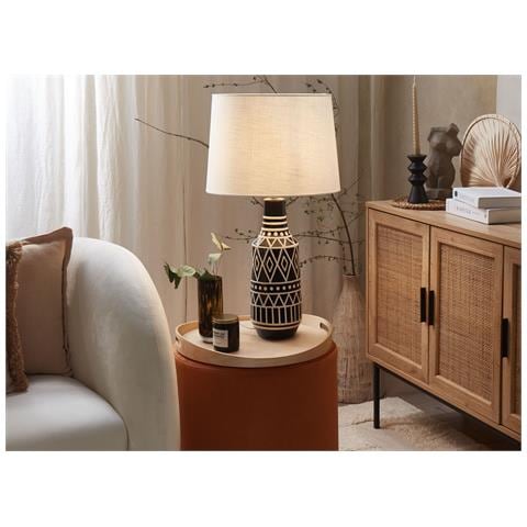 Lampada Da Tavolo Shebelle Ceramica Nero - Foto 1