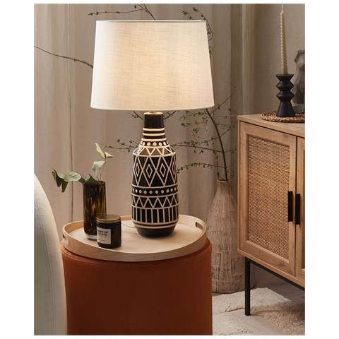 Lampada Da Tavolo Shebelle Ceramica Nero - Foto 8