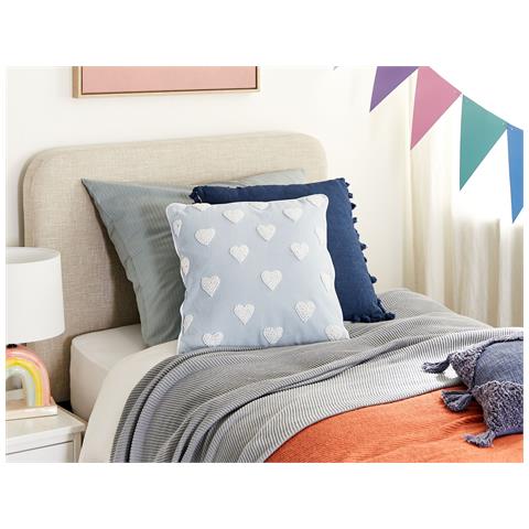 Cuscino Decorativo Gazania Cotone 45 X 45 Cm Ricamato Grigio Chiaro - Foto 1