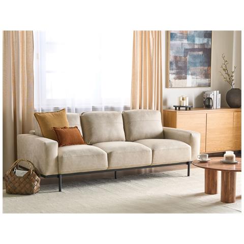 Divano 3 Posti Sovik Tessuto Beige - Foto 1