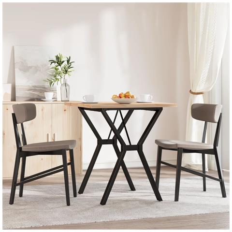 Tavolo Da Pranzo Telaio A Y 70x70x75,5 Cm Massello Pino E Ghisa - Foto 3