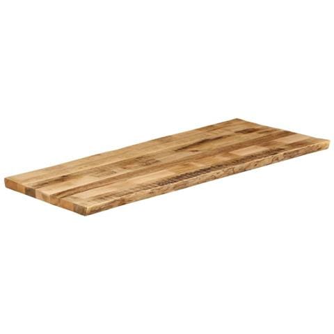 Piano Tavolo Bordi Vivi 140x60x3,8 Cm Legno Di Mango Grezzo - Foto 2