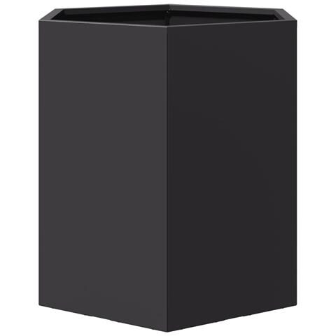 Fioriere da Giardino 2 pz Esagono Nero 46x40x45 cm Acciaio - Foto 2