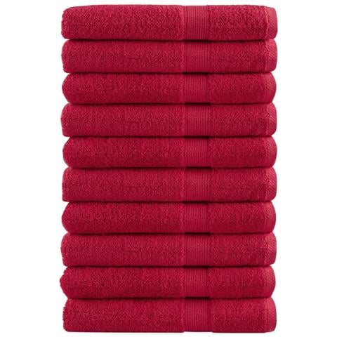 Asciugamani per Sauna SOLUND 10 pz Rossi 80x200cm 600 g /m² - Foto 1