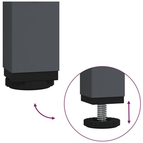 Credenza Antracite 68x39x103,5 Cm Acciaio - Foto 2