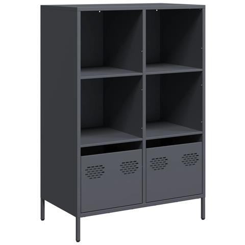 Credenza Antracite 68x39x103,5 Cm Acciaio - Foto 1