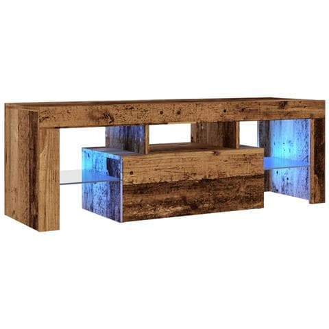 Mobile Porta Tv Con Led Legno Antico 120x36,5x40 Cm Multistrato - Foto 3