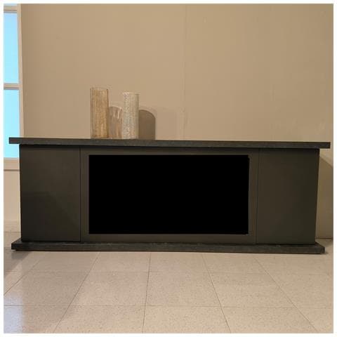 Mobile Arosio 180 Antracite Mobile Camino Grigio Scuro Con Cassetti Raffinato Ed Elegante Mobile Per Camino Con Struttura Ante In Grafite Ral 7022 Piano E Base In Tacandea Per Tutti Interni - Foto 1