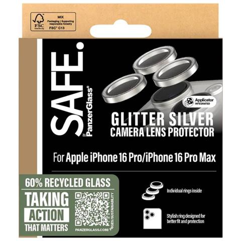 Lens Protector Per Iphone 16 Pro/16 Pro Max Safe, Argento - Foto 4
