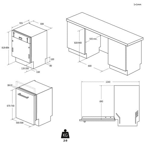 Lavastoviglie BXI 6C4S3FSB da Incasso a Scomparsa Totale Classe C Capacità 16 Coperti - Foto 10