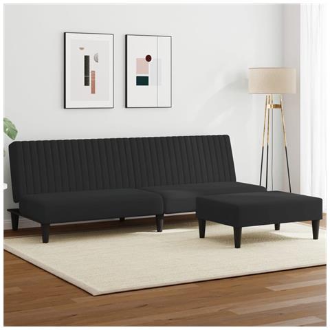 Set Di Divani 2 Pz Nero In Velluto - Foto 1