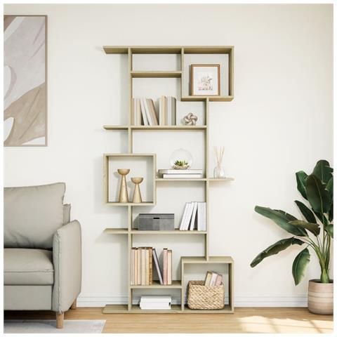Libreria Rovere Sonoma 92x29x188 Cm In Legno Multistrato - Foto 3