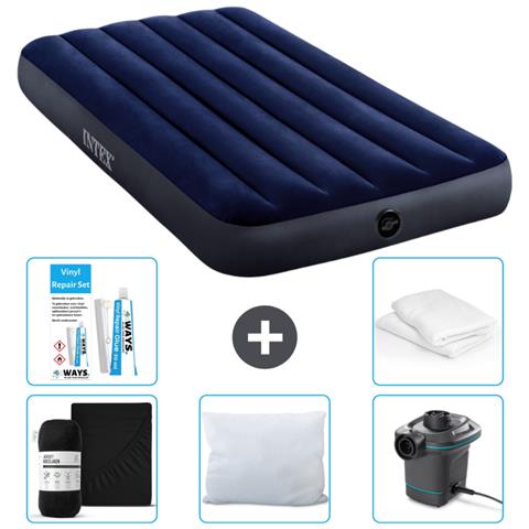 Set Materassino Gonfiabile - 191x99x25 Cm - Blu - Include Accessori Coordinati Cb6 - Foto 1