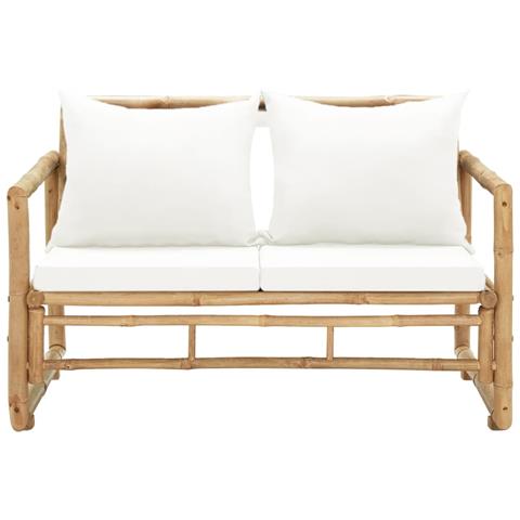 Lusso Casadino -  Divano Da Giardino A 2 Posti Con Cuscini In Bambù - Foto 1