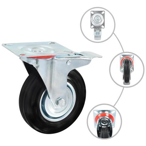 Ruote Girevoli Con Doppio Freno 4 Pz 125 Mm - Foto 1