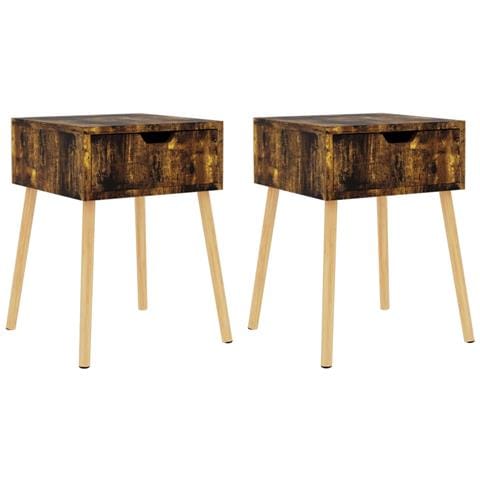 Comodini 2 Pz Rovere Fumo 40x40x56 Cm In Legno Multistrato - Foto 1