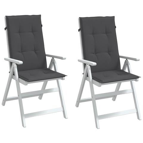 Cuscini Sedia Schiena Alta 2 Antracite Mélange 120x50x4 Tessuto - Foto 8