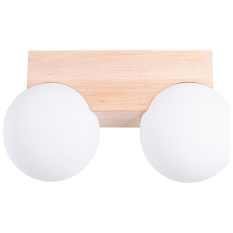 Lampada Da Soffitto Bulbo 2 In Legno Naturale Sl. 1683 - Moderno Lampada Da Soffitto Legno Naturale /bianco 16x29x12 Cm - Foto 1
