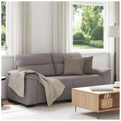 Divano a 2 Posti Tortora 140 cm in Tessuto - Foto 2