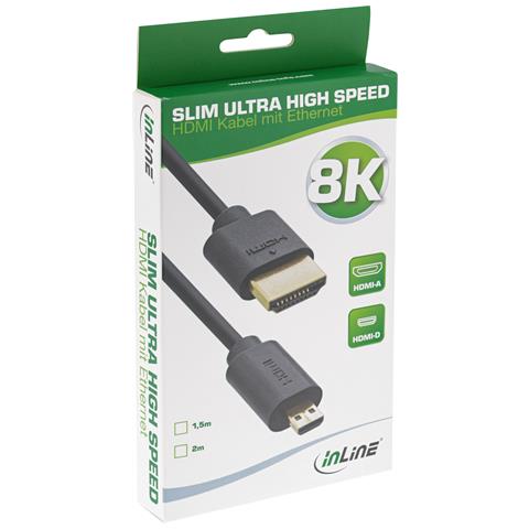 Slim Cavo HDMI ad altissima velocità AM /DM 8K4K placcato oro nero 2m - Foto 2