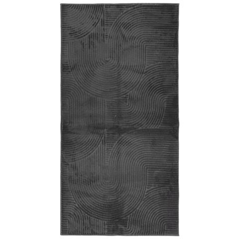 Lusso Casadino - Tappeto Iza A Pelo Corto Aspetto Scandinavo Antracite 100x200cm - Foto 1