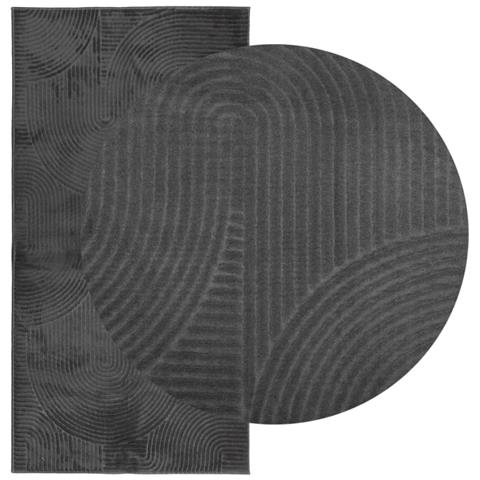 Lusso Casadino - Tappeto Iza A Pelo Corto Aspetto Scandinavo Antracite 100x200cm - Foto 2
