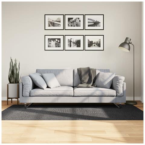 Lusso Casadino - Tappeto Iza A Pelo Corto Aspetto Scandinavo Antracite 100x200cm - Foto 8