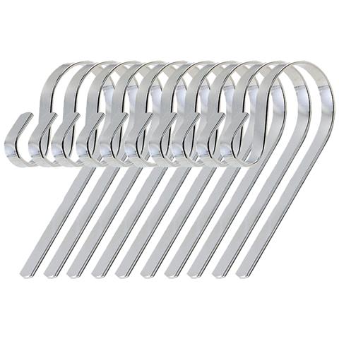 Set Di 10 Ganci In Acciaio Inossidabile Da 12 Cm - Appendi Calze Natalizie E Da Camino Silver - Foto 1