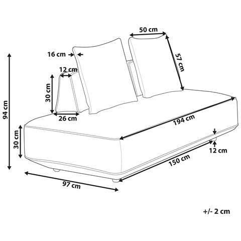 Chaise Longue Seillans Tessuto Grigio - Foto 3