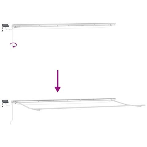 Tenda da Sole con Bianco 6 × 3,5 m Metallo - Foto 9