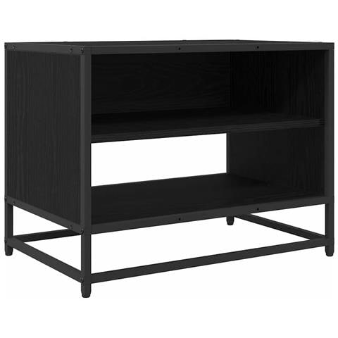 Mobile TV Rovere nero 61 x 40 x 46 cm Legno multistrato - Foto 1