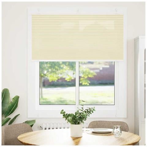 Tenda Plissettata Crema 120x100 cm Larghezza Tessuto 119,4 cm - Foto 2