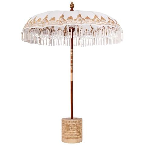 Parasol Balinese 260 Crema 180-190 cm Cotone e legno massello - Foto 1