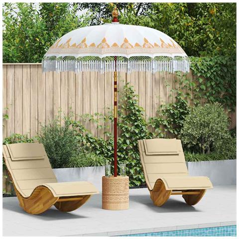 Parasol Balinese 260 Crema 180-190 cm Cotone e legno massello - Foto 2