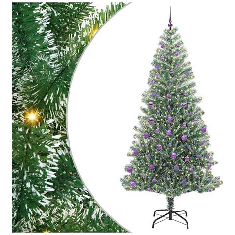 Albero di Natale Artificiale Imbiancato con Luci LED 240 cm - Foto 1