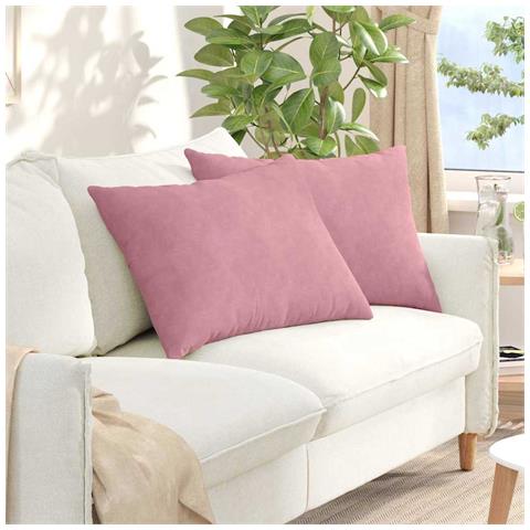 Cuscini da Divano 2 pcs Rosa 70 x 50 cm Tessuto in Cords - Foto 2