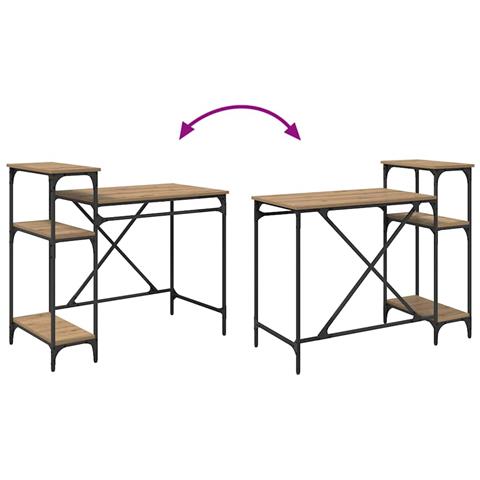 Scrivania Rovere artigianale 105 x 50 x 90 cm Legno multistrato - Foto 9