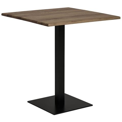 Tavolo Bistrot Lignano In Rovere Affumicato Con Base In Metallo Nero 70x70x75 Cm - Foto 2