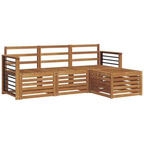 Set divani 4 pcs Naturale Legno di Acacia Massello - Foto 1
